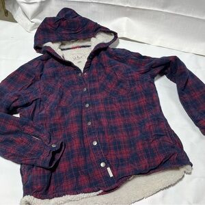 So Ho Red and Blue Hooded Jacket